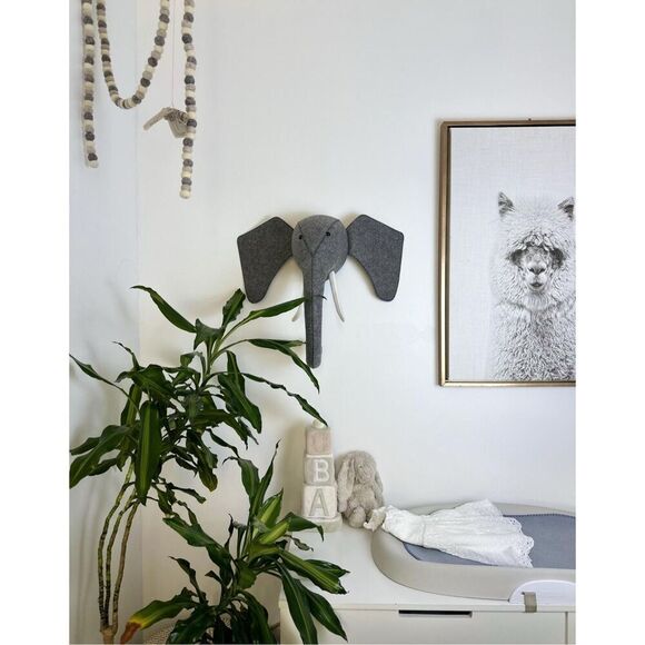 Gray Felt Elephant - Picture 4 of 5